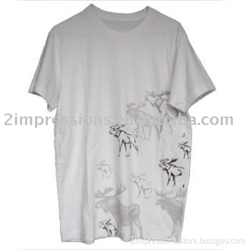 Men's / lady's fashion t-shirt with monkey wash, men's cotton t-shirt, cotton t shirt